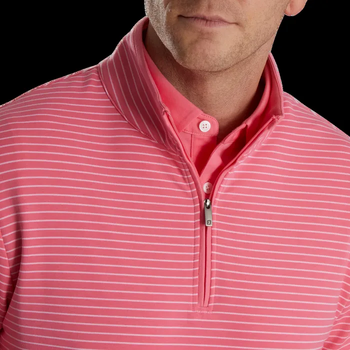 FootJoy Base MidLayers Men French Terry QuarterZip Watermelon White