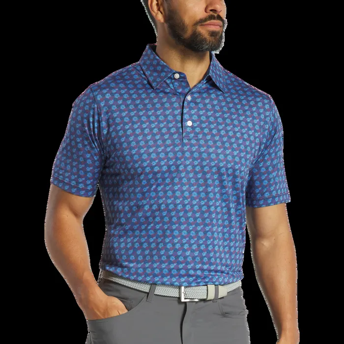 FootJoy Shirts Men Fireworks Lisle Blue