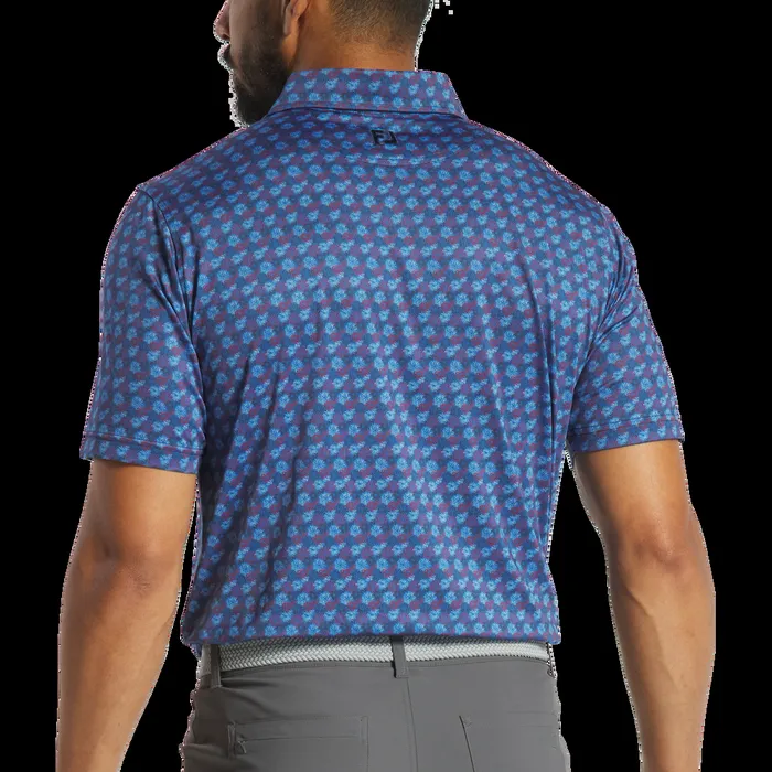 FootJoy Shirts Men Fireworks Lisle Blue