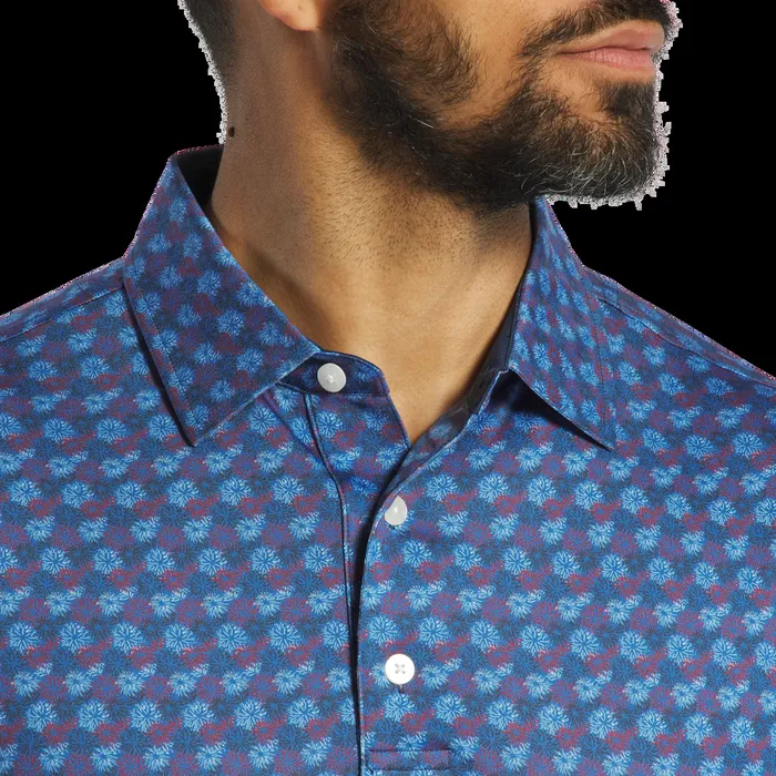 FootJoy Shirts Men Fireworks Lisle Blue