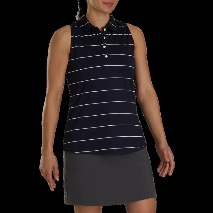 FootJoy Shirts Women Racerback Pinstripe Tank Navy White