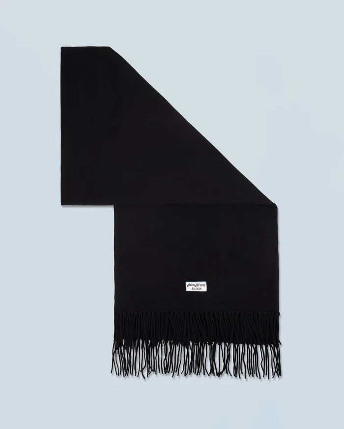 From Future Cashmere Scarves and Collars Fringed Scarf Black