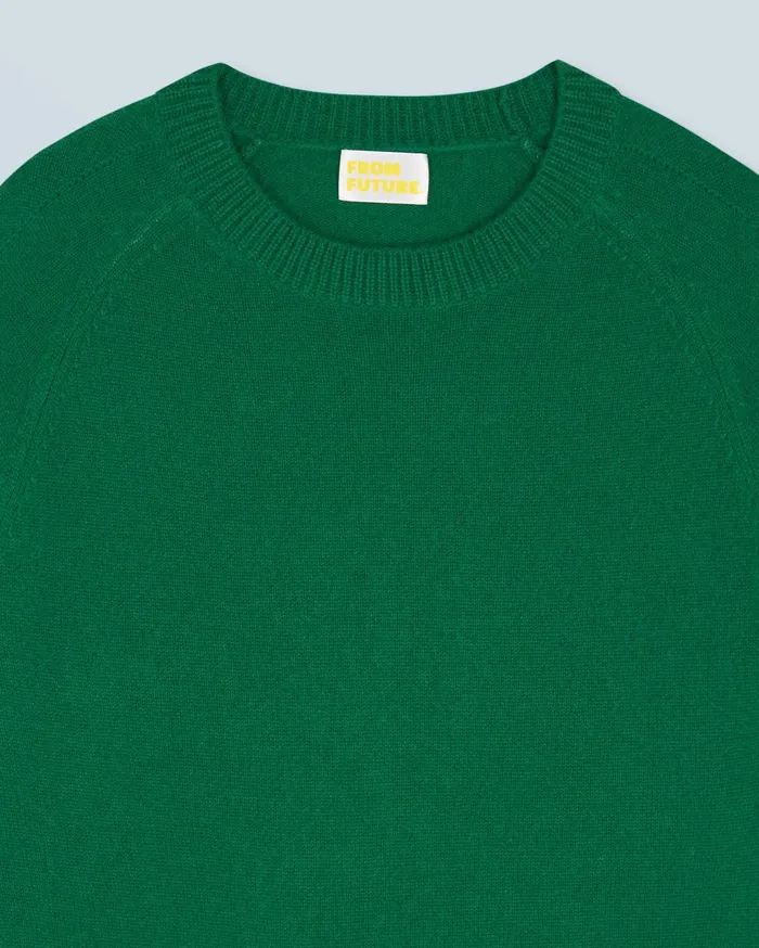 From Future Cashmere Sweaters Women Lightweight Oversized Crewneck Sweater Forest Green