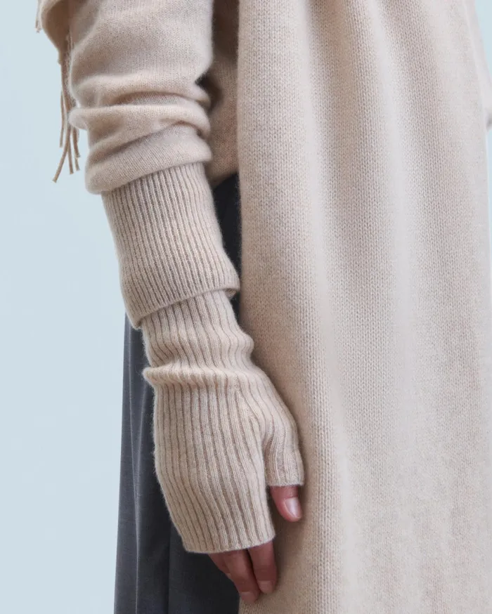 From Future Cashmere Sweaters Women Lightweight Oversized Crewneck Sweater Heather Beige