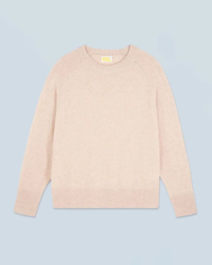 From Future Cashmere Sweaters Women Lightweight Oversized Crewneck Sweater Heather Beige