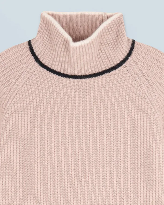 From Future Cashmere Sweaters Women Mock Neck Tricolor Sweater In Textured Knit Iced Sand
