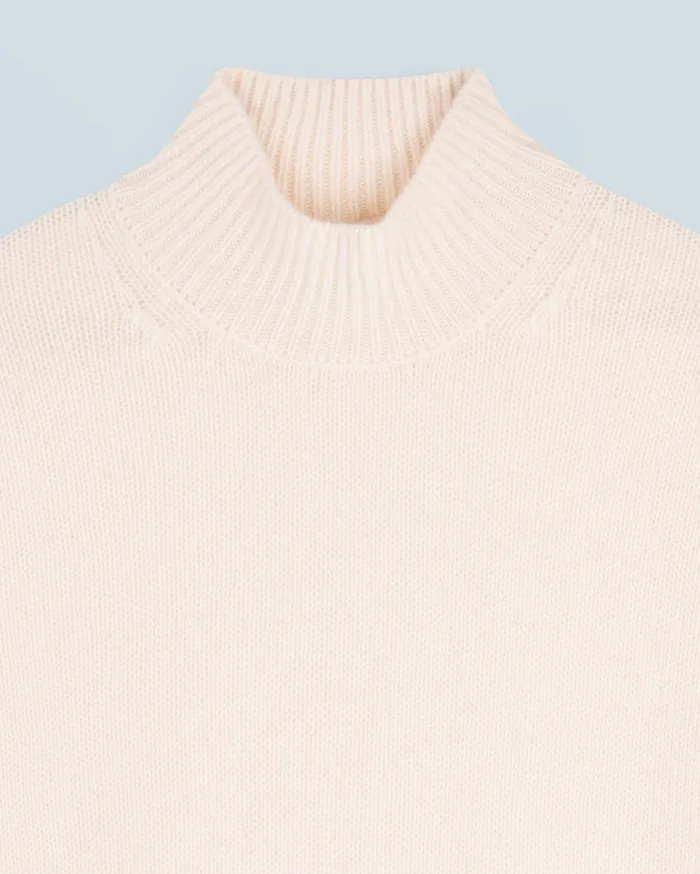 From Future Cashmere Sweaters Women Oversized Mock Neck Sweater White