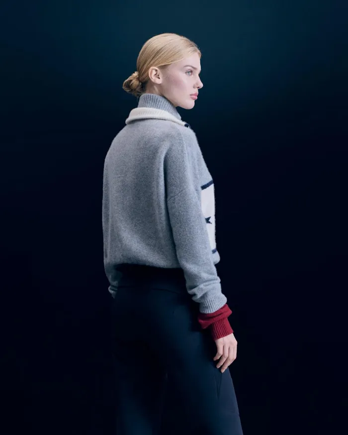 From Future Cashmere Sweaters Women Quarter Zip Neck Sweater Dark Heather Gray