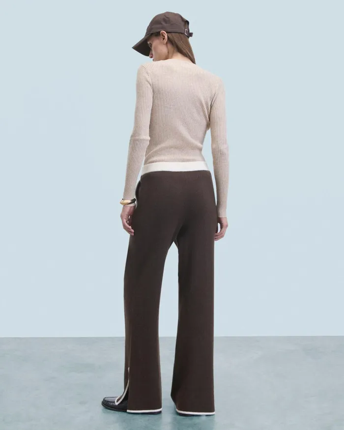 From Future Cashmere Sweaters Women Second Skin Crewneck Sweater Heather Beige