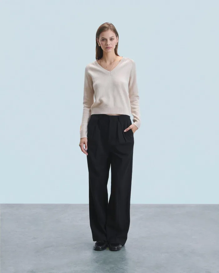 From Future Cashmere Sweaters Women VNeck Sweater With Multicolor Stripes Black