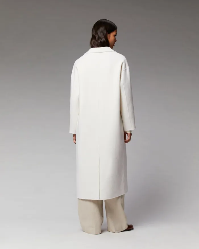 From Future Coats and Jackets Women Outerwear Long Double Face Coat White