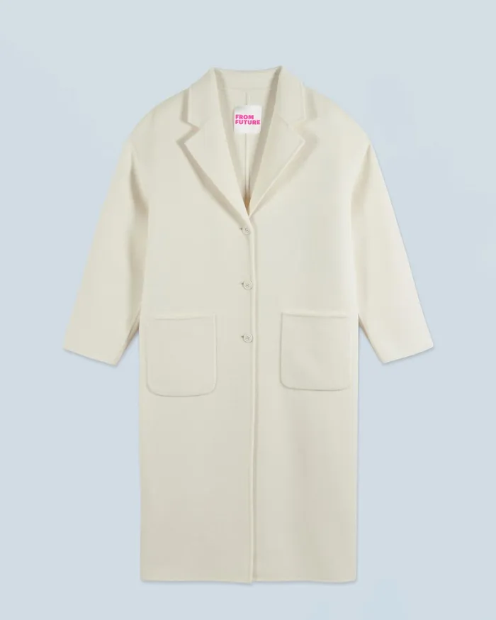 From Future Coats and Jackets Women Outerwear Long Double Face Coat White