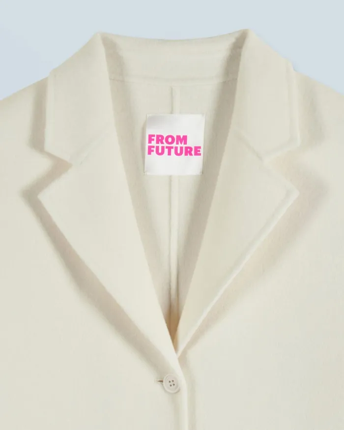From Future Coats and Jackets Women Outerwear Long Double Face Coat White