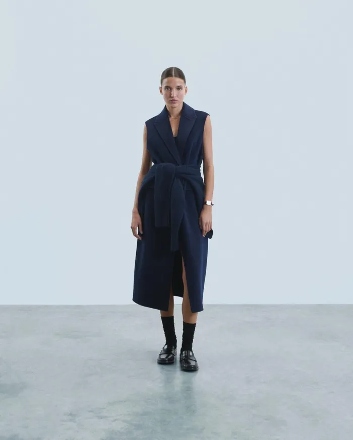From Future Coats and Jackets Women Outerwear Sleeveless Coat Navy