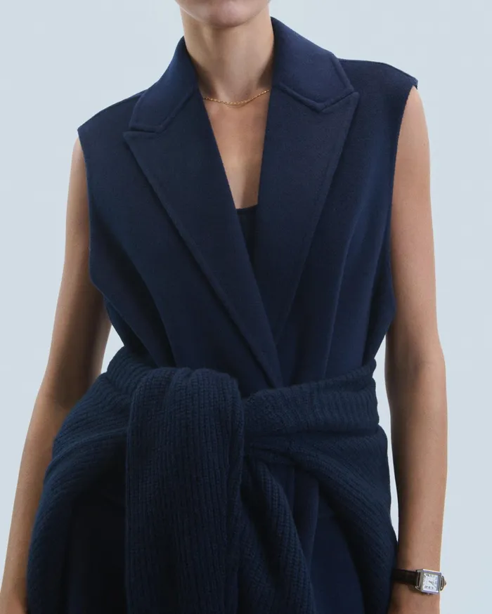 From Future Coats and Jackets Women Outerwear Sleeveless Coat Navy