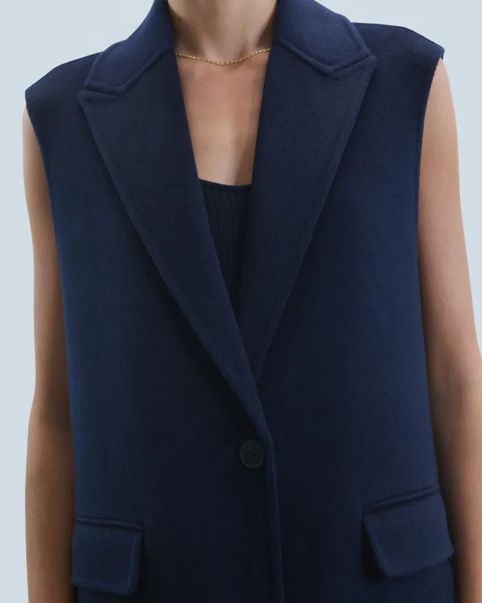 From Future Coats and Jackets Women Outerwear Sleeveless Coat Navy