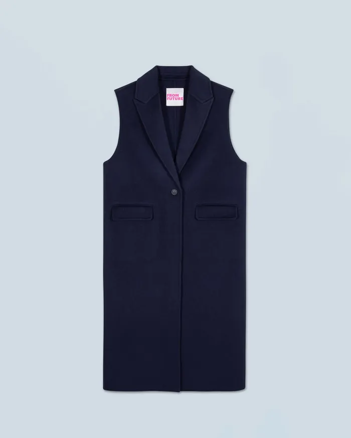 From Future Coats and Jackets Women Outerwear Sleeveless Coat Navy
