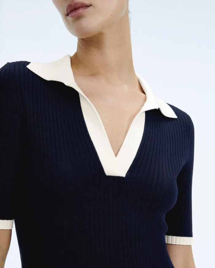 From Future Dresses and Jumpsuits Women Short Sleeve Long Dress Navy
