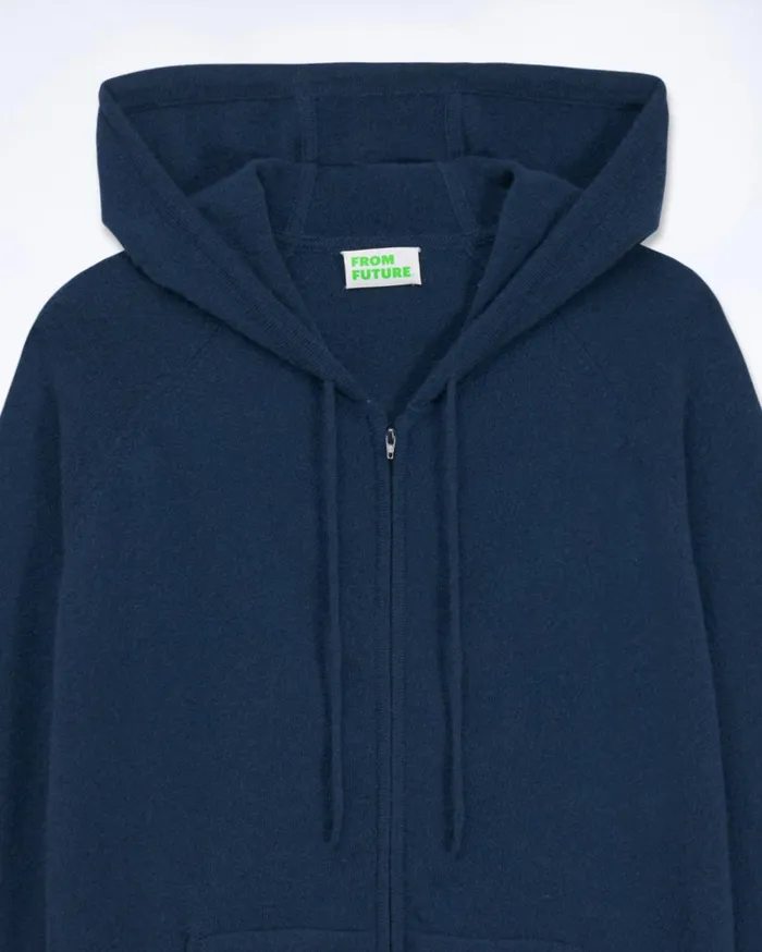 From Future Hoodies Men Plain Hoodie Sweater Midnight Blue