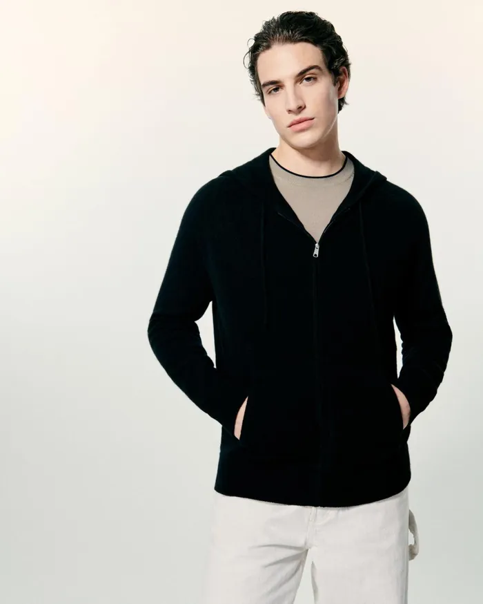 From Future Hoodies Men Plain Hoodie Sweater Midnight Blue