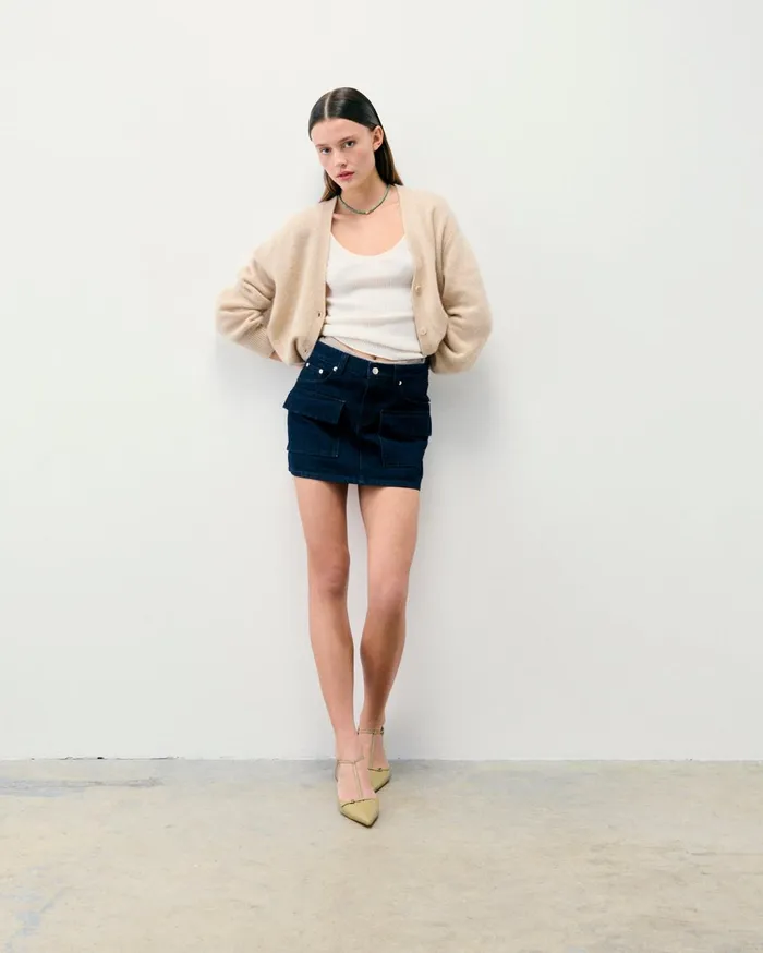From Future Jeans Women Mini Cargo Skirt Natural