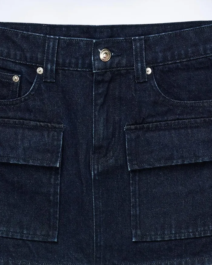 From Future Jeans Women Mini Cargo Skirt Natural