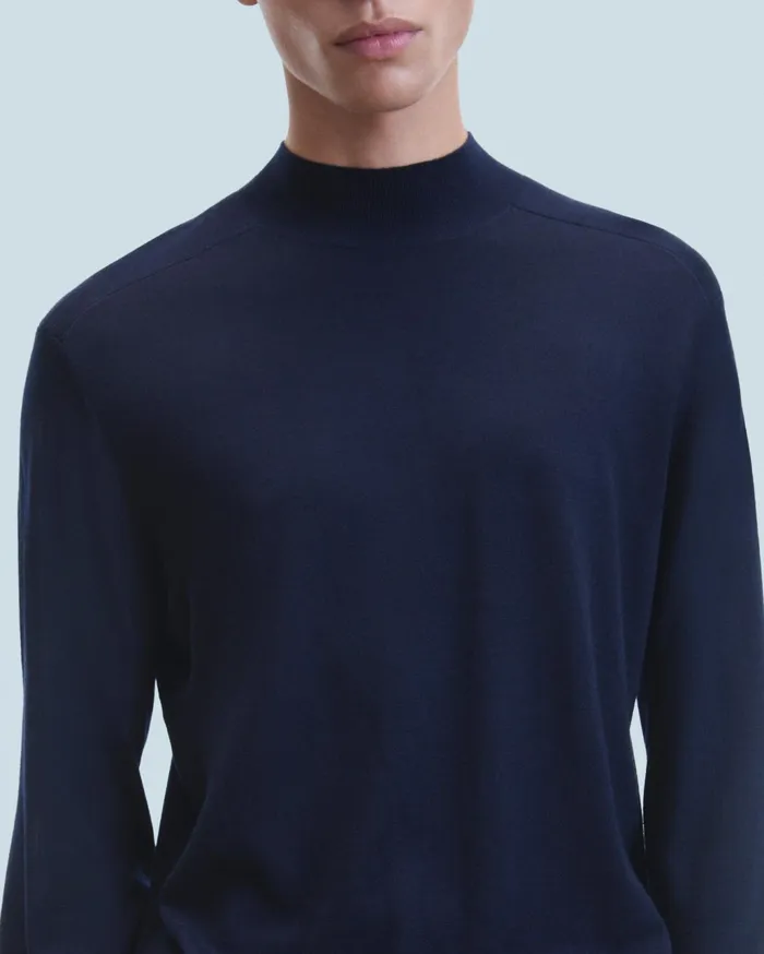 From Future Merino Wool Sweaters Men Mock Neck Sweater Dark Heather Gray