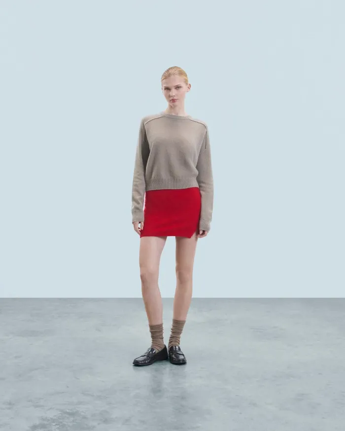From Future Skirts Women Mini Skirt In Brushed Cashmere Hot Red