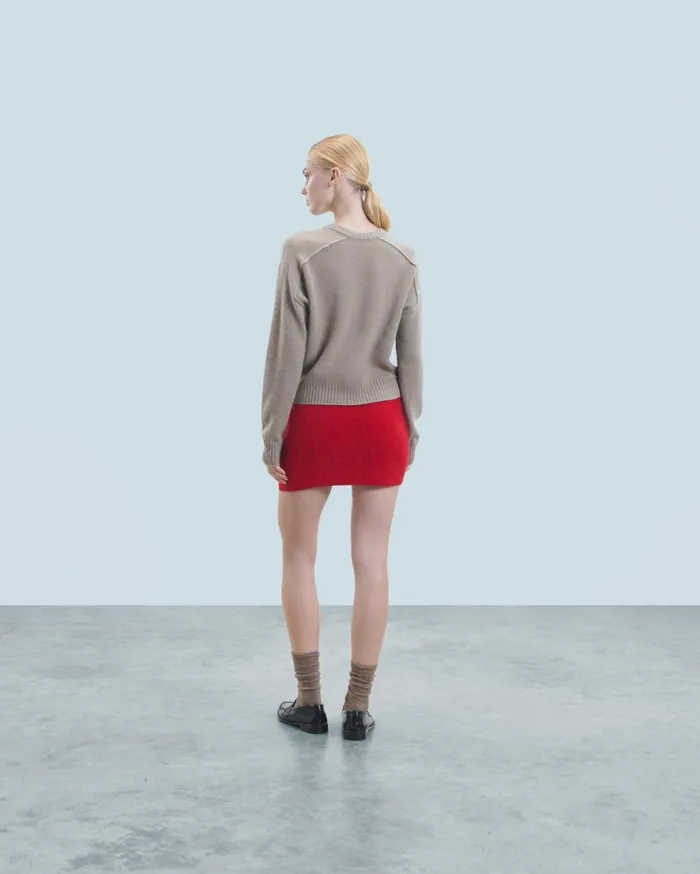 From Future Skirts Women Mini Skirt In Brushed Cashmere Hot Red