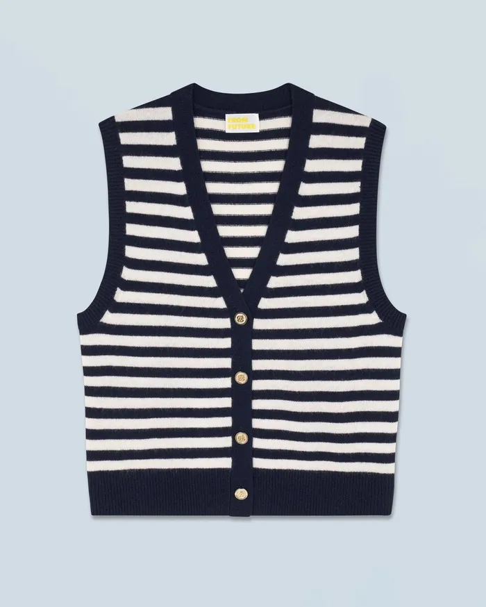 From Future Sleeveless Sweaters Women Sleeveless Sweater Navy