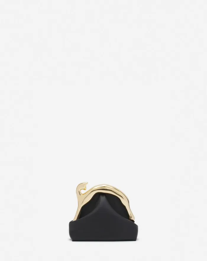 Fusion Cat Leather Clutch Bag Black Women Lanvin Mini Bags and Clutches