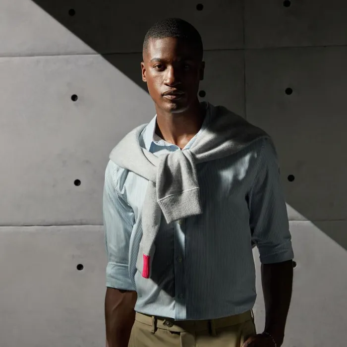 GFORE Dress Shirts Men SPREAD COLLAR STRIPED STRECH DRESS SHIRT Baja GFORE Dress Shirts Men SPREAD COLLAR STRIPED STRECH DRESS SHIRT Baja