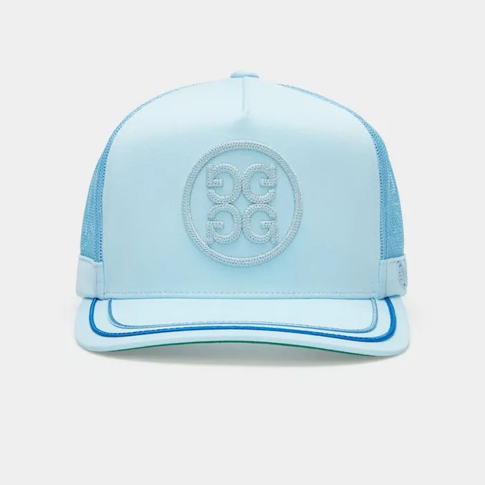 GFORE Hats MenWomen SOUTACHE KNIT INTERLOCK TALL TRUCKER HAT Powder GFORE Hats MenWomen SOUTACHE KNIT INTERLOCK TALL TRUCKER HAT Powder