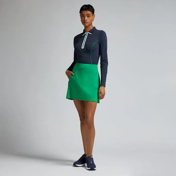 GFORE Polos and Shirts Women LIGHTWEIGHT WARP KNIT QUARTER ZIP LONG SLEEVE POLO Twilight