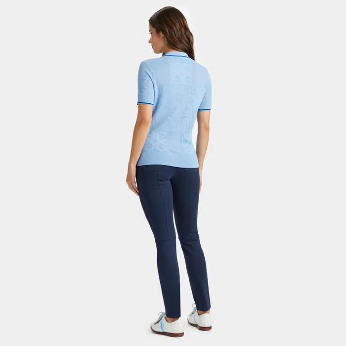 GFORE Polos and Shirts Women POINTELLE MERINO WOOL BLEND SHORT SLEEVE SWEATER Baja