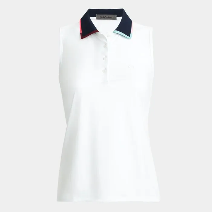 GFORE Polos and Shirts Women SILKY TECH NYLON SLEEVELESS POLO Snow