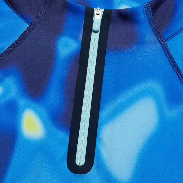 GFORE Pullovers Women BOKEH CAMO TECH JERSEY RUCHED QUARTER ZIP PULLOVER Blue Multi