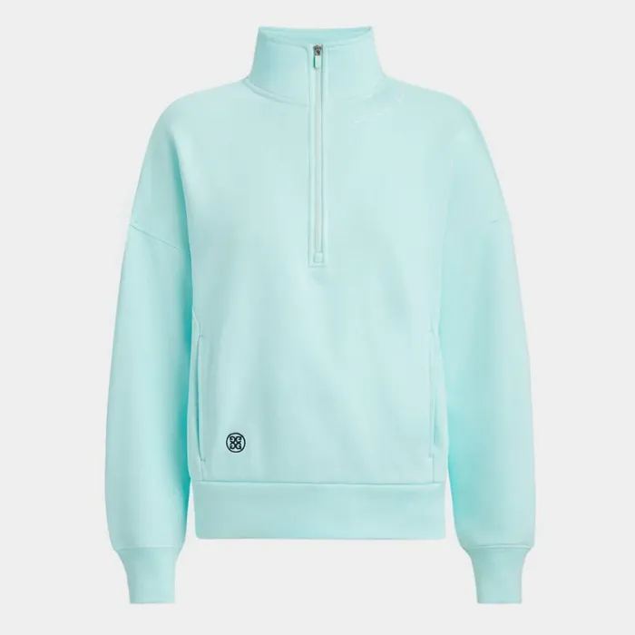 GFORE Pullovers Women PRAY FOR BIRDIES FRENCH TERRY QUARTER ZIP BOXY PULLOVER Daybreak