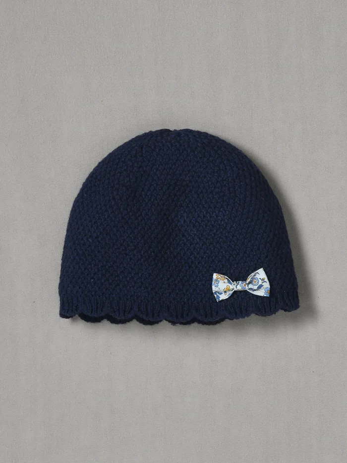 Girls Cyrillus Accessories Scalloped Hat Trim Made With Liberty Fabric Marine
