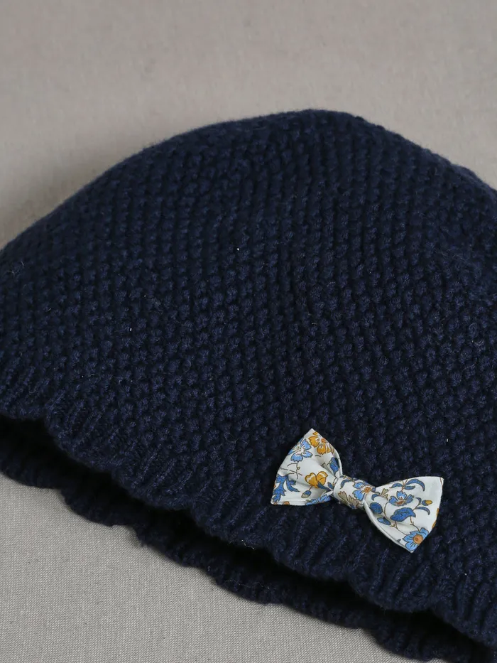 Girls Cyrillus Accessories Scalloped Hat Trim Made With Liberty Fabric Marine