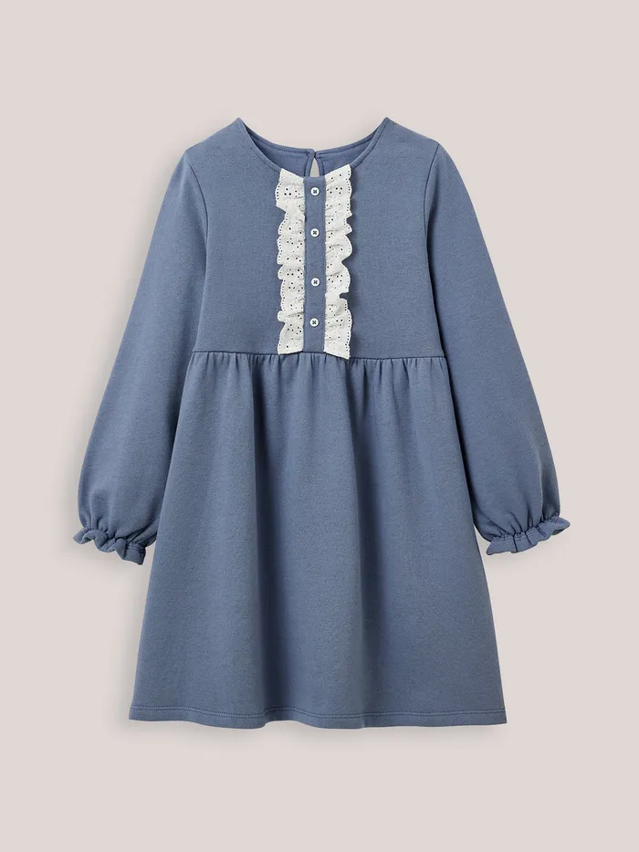 Girls Cyrillus Clothing Organic Cotton Fleece Dress Orage