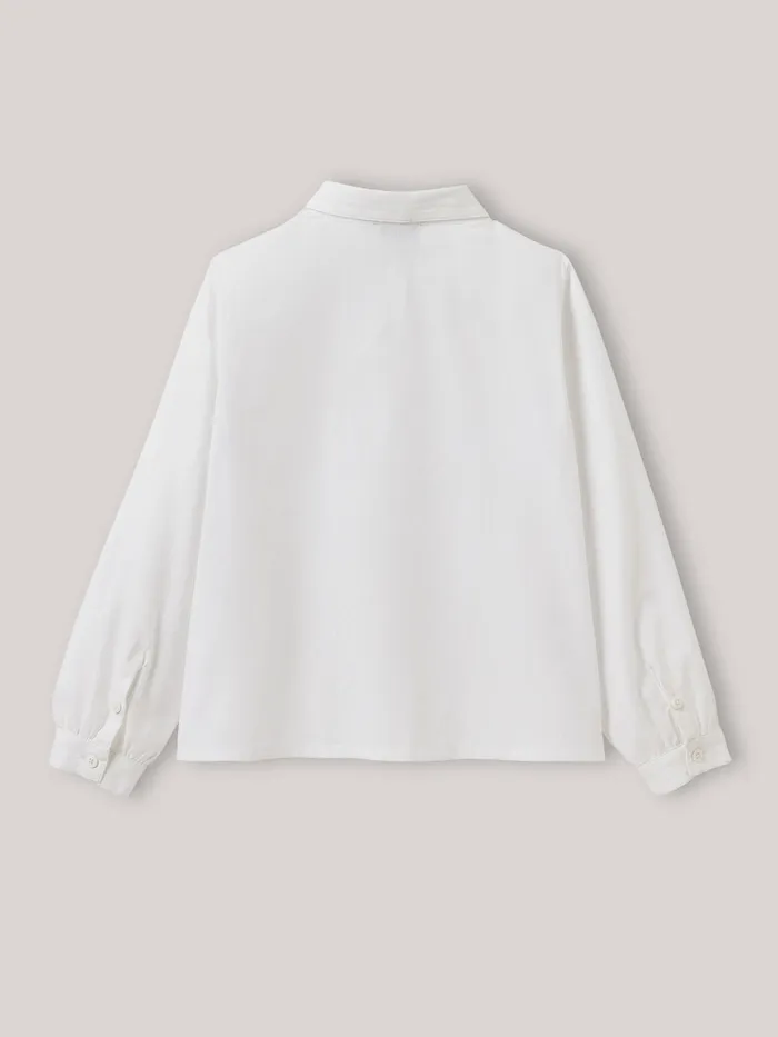 Girls Cyrillus Clothing Oxford Shirt Blanc Girls Cyrillus Clothing Oxford Shirt Blanc