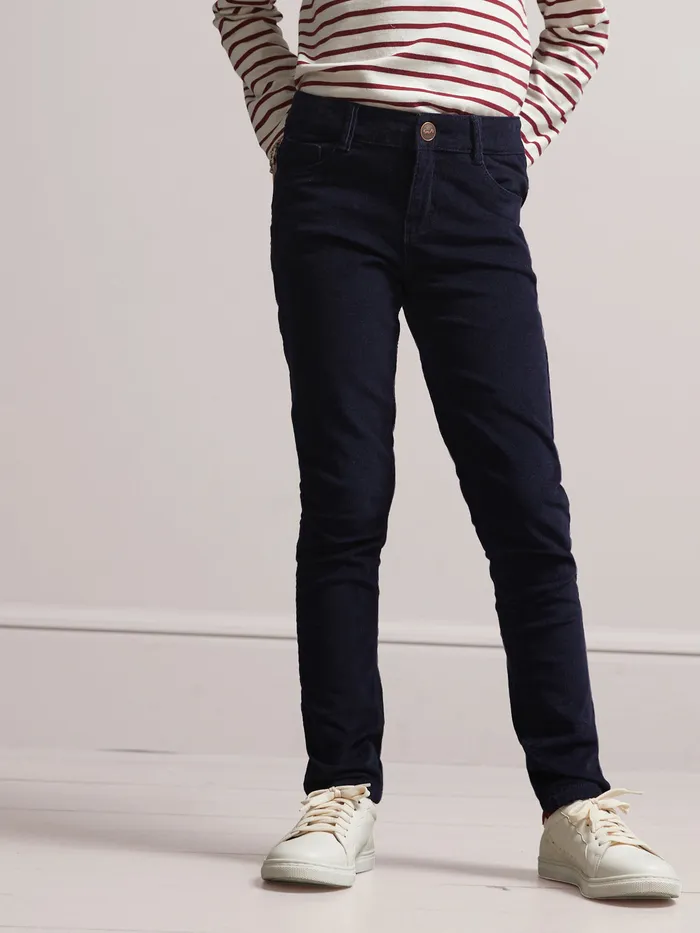 Girls Cyrillus Clothing SlimFit Velour Trousers Marine