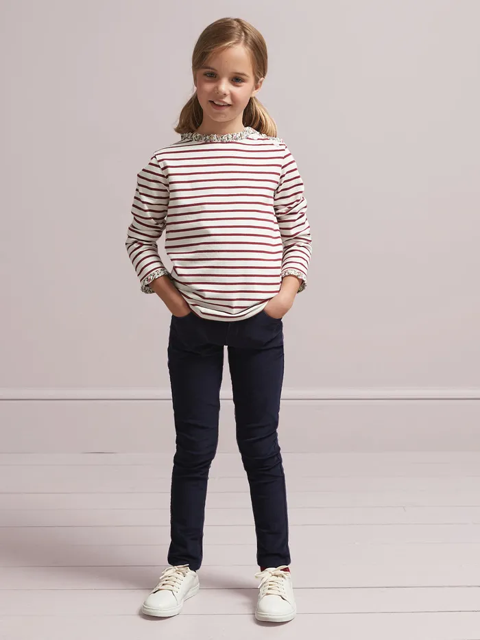 Girls Cyrillus Clothing SlimFit Velour Trousers Marine