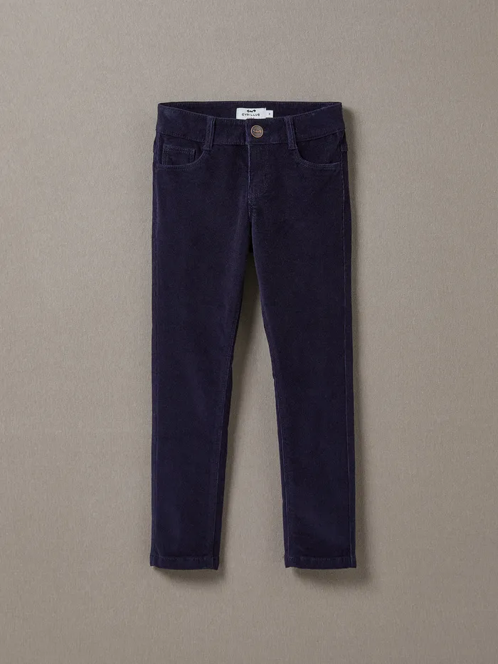 Girls Cyrillus Clothing SlimFit Velour Trousers Marine