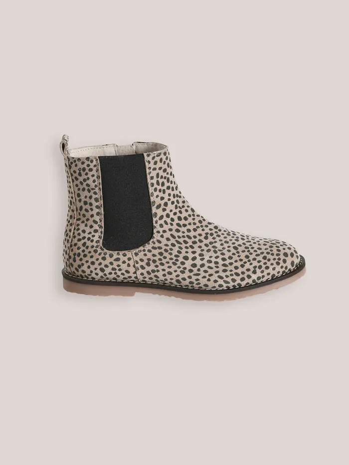 Girls Cyrillus Shoes Leather LeopardMotif Ankle Boots Peau De Bete