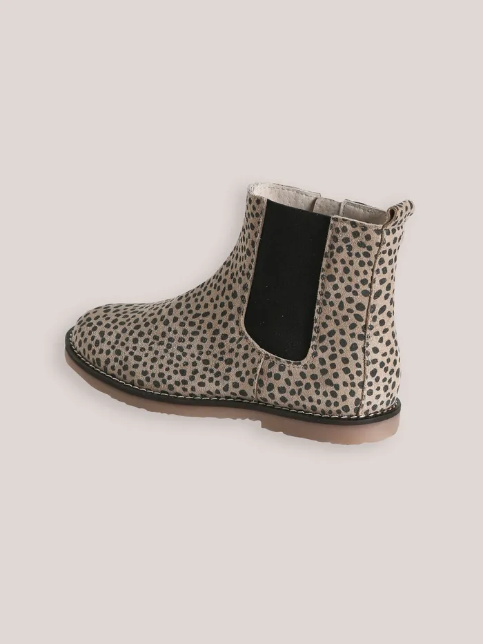 Girls Cyrillus Shoes Leather LeopardMotif Ankle Boots Peau De Bete