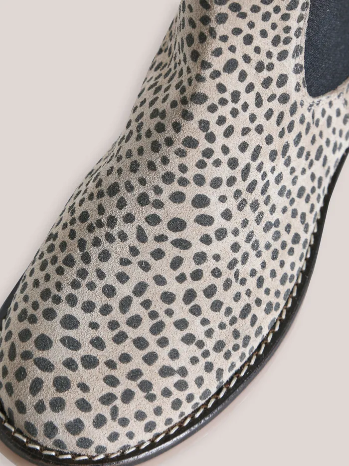 Girls Cyrillus Shoes Leather LeopardMotif Ankle Boots Peau De Bete