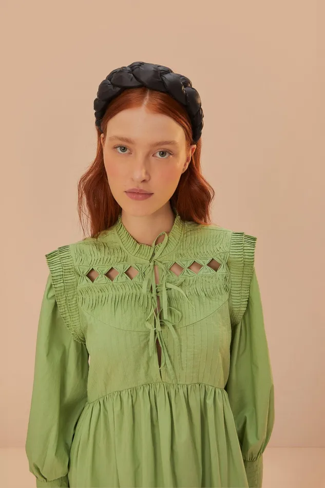 Green Open Yoke Mini Dress Women Farm Rio Mini Dresses