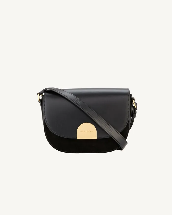 Handbags LE ELLIE SADDLE BAG Black And Gold Nili Lotan Women